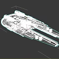Detailed Black Spaceship Model with Futuristic Aerospace Design and Science Fiction Elements