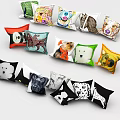 Colorful Decorative Pillows Featuring Animal Prints Dogs Pandas And Octopus Designs