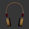 High Quality Sleek Over Ear Headphones With Orange Headband And Red Ear Cushions