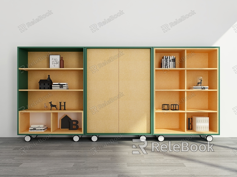 Bookcase Mobile Bookcase Bookcase Ornaments Bookcase Decoration Bookcase Combination Storage Cabinet Rack Bookcase Bookcase Bookshelf model