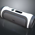 JBL Portable Bluetooth Speaker With White And Gray Design And Control Panel Buttons