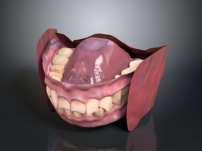 Detailed 3D Rendered Oral Structure Model With Teeth Gums And Tongue 3d model