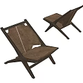 Modern Wooden Frame Leisure Chairs With Fabric Cushion And Crossed Legs Design