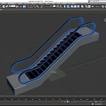 Sleek Modern Escalator Design With Black Steps Transparent Handrails And Reflective Surface