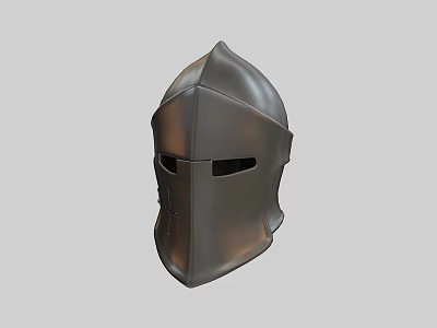 Medieval Metal Knight Helmet With Spiked Top And Face Guard Design 3d model