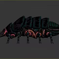 Colorful Insect Like Game Movie Character With Multiple Legs Glowing Red Parts And Metallic Exoskeleton