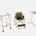 Essential Medical Devices For Patient Assistance Wheelchair Walker And Mobile Tray Table