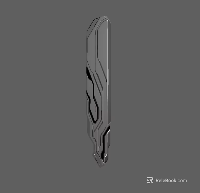 Futuristic Metallic Structure With Geometric Lines And Sleek Modern Design 3d model