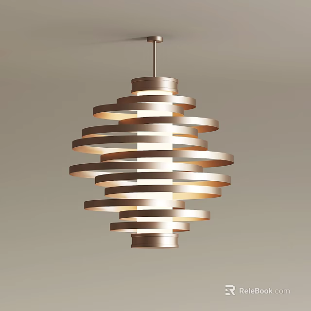 Modern Circular Ring Design Metallic Chandelier For Contemporary Interior Lighting 3d model 