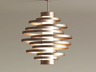 Modern Circular Ring Design Metallic Chandelier For Contemporary Interior Lighting 3d model