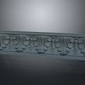 Gray Carved Decorative Trim With Intricate Leaf Patterns For Home Decor 3d model