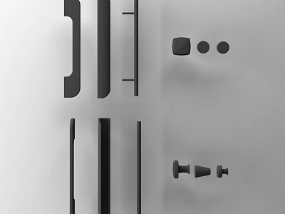 Modern Cabinet Handles With Sleek Designs And Various Shapes For Home Furniture 3d model