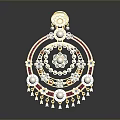 Luxurious Gold Jewelry Accessory With Pearls Diamonds Red And Blue Accents