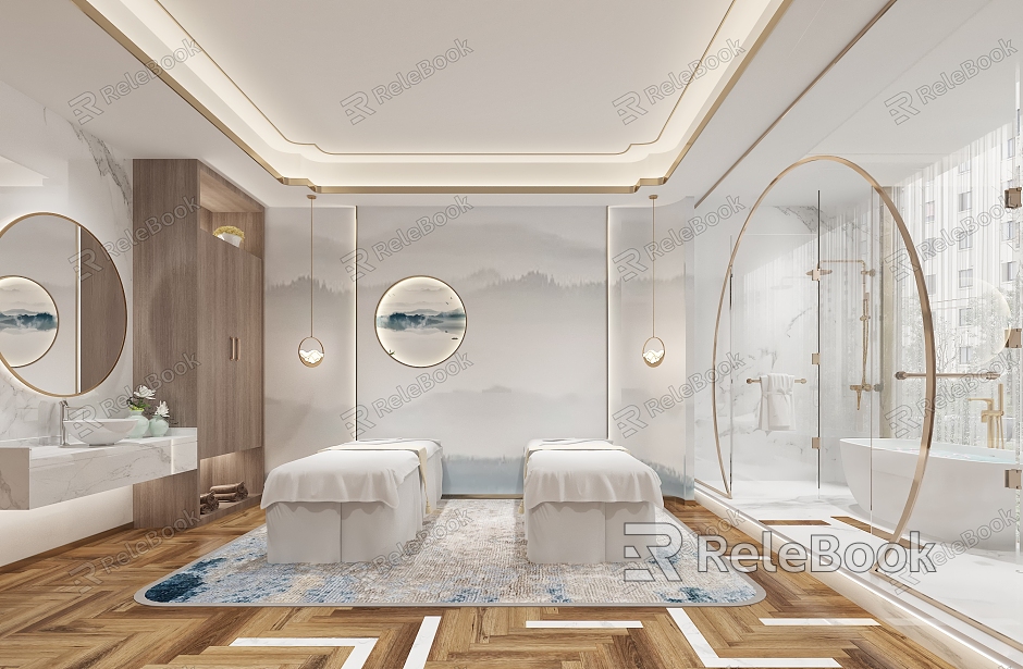 New Chinese Style SPA Beauty Room model