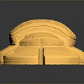 Carved Golden Turtle Sculpture with Intricate Details and Surrounding Gold Coins