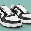 modern shoes sneaker black white 3d model