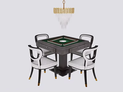 New Chinese Mahjong Table and Chair Multi-functional Mahjong Table and Chair 3d model