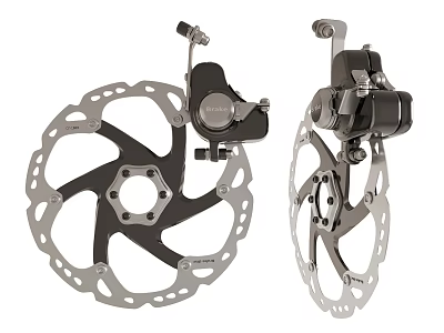 Durable Bicycle Disc Brake System With Ventilated Rotors And Calipers 3d model
