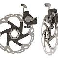 Durable Bicycle Disc Brake System With Ventilated Rotors And Calipers 3d model
