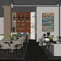 Modern reception area Sales department Negotiation area 3d model
