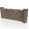 Detailed Medieval Stone Castle Wall Model With Crenellations And Tower 3d model