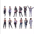Women Posing In Different Fashion Styles With Various Outfits And Casual Wear