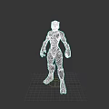 Armored Game Movie Character With Dark Green Tactical Suit And Helmet