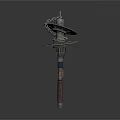 Mechanical Weapon With Metal Gears Chain Rotating Components And Industrial Design