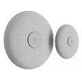Modern Round Wall Lamp with Light Beige Body and Gold Center