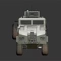 Armored Functional Vehicle With Robust Military Style Design Heavy Duty Tires And Roof Mounted Antennas