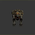Mechanical Bear 3D Model With Metal Body Red Eyes And Gear Joints