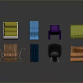 Various Colorful Chairs Featuring Unique Designs and Different Styles