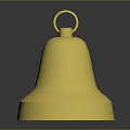 Golden Metallic Bell With Decorative Pattern And Shiny Surface On Dark Background