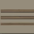 Three Long Wooden Bathroom Shelves On Light Colored Wall For Storage 3d model