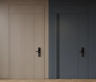Modern entry door security door top single door sub-mother door single door smart door lock password door fingerprint door 3d model