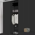 Modern Grey Wardrobe With Glass Doors Mirror And Bright Bedroom Interior