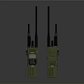 Green Handheld Two Way Radios As Daily Use Electrical Communication Devices With Antennas