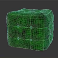 Modern Green Square Quilted Pouf Furniture With Soft Cushioned Surface