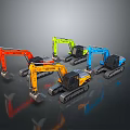 Multi Colored Heavy Duty Construction Tracked Excavators With Durable Design For Industrial Use 3d model