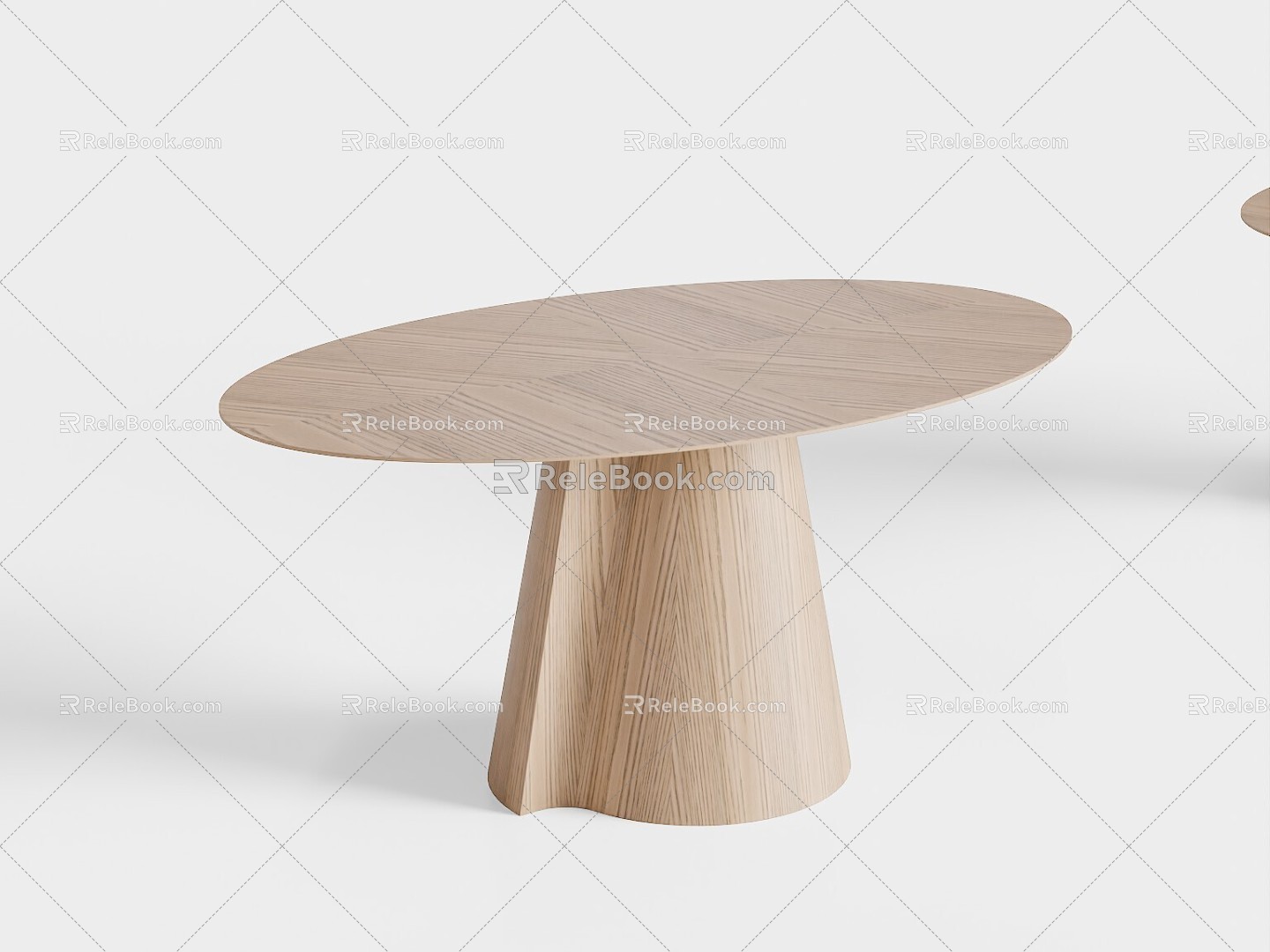 Wooden round dining table Mesade 3d model