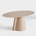 Wooden round dining table Mesade 3d model