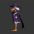 Purple Duck Stuffed Toy With Cloak Hat And Small Accessory Device