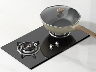 Gas Stove Wok Kitchenware Hardware 3d model