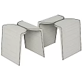 Modern Elegant Side Table with Gold Metal Frame and Beige Fabric Top Unique Design