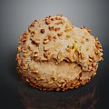 Homemade Nutty Bread Topped With Chopped Nuts Golden Brown Crust And Crunchy Texture