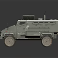 Armored Functional Vehicle With Robust Military Style Design Heavy Duty Tires And Roof Mounted Antennas
