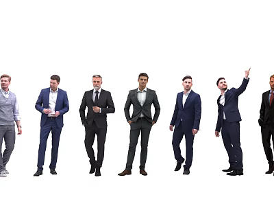 Men In Various Styles From Formal Suits To Casual Wear With Different Poses 3d model