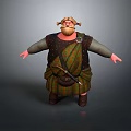Cartoon Style Scottish Man In Traditional Kilt With Beard And Outstretched Arms