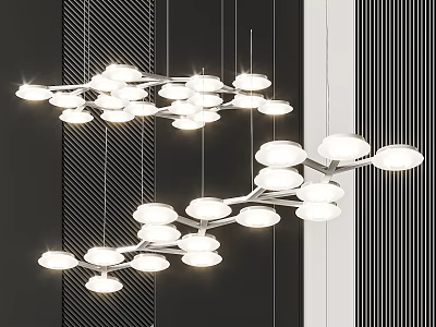 Modern Stylish Chandelier With Multiple Hanging Lights For Interior Living Room Design 3d model