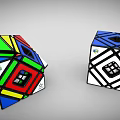 Colorful and Black White Blue Puzzle Cubes With Different Shapes And Transparent Windows